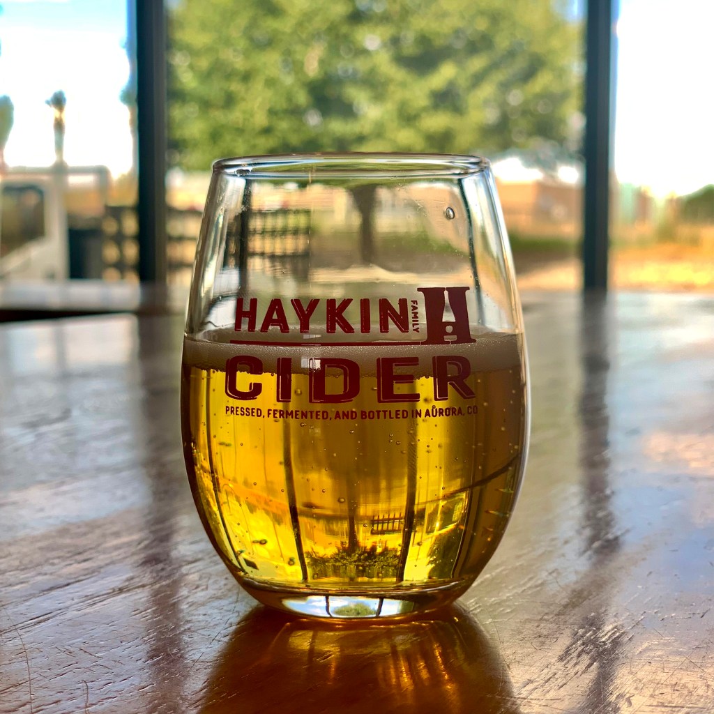 A glass of French Cider Apples from Haykin Cider